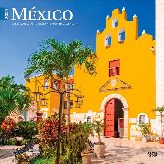 BrownTrout; Mexico | 2027 12 x 24 Inch (Hanging) Monthly Square Wall Calendar | English/Spanish Bilingual | Plastic-Free; Category:Wall Calendars; Image:1